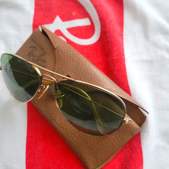 VINTAGE RAYBAN 12K GOLD FILLED AVIATOR USA KOREAN WAR ERA Top Gun - Picture 1 of 16